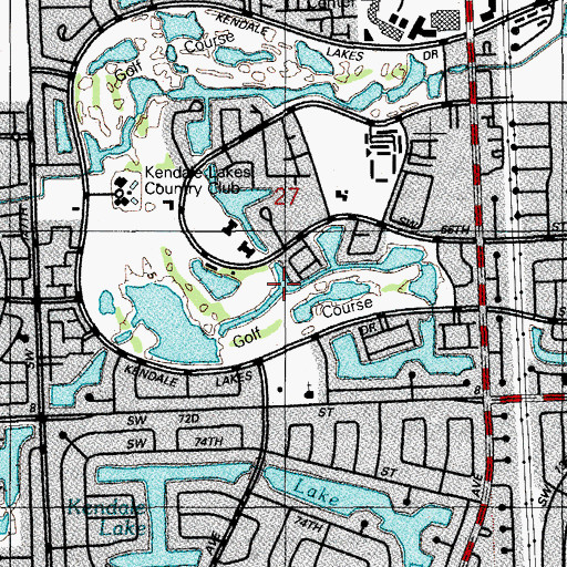 Topographic Map of Majors Golf Club at Bayside Lakes, FL