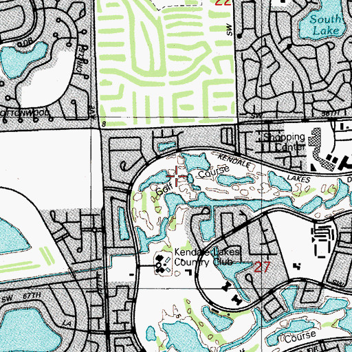 Topographic Map of Marco Shores Country Club, FL