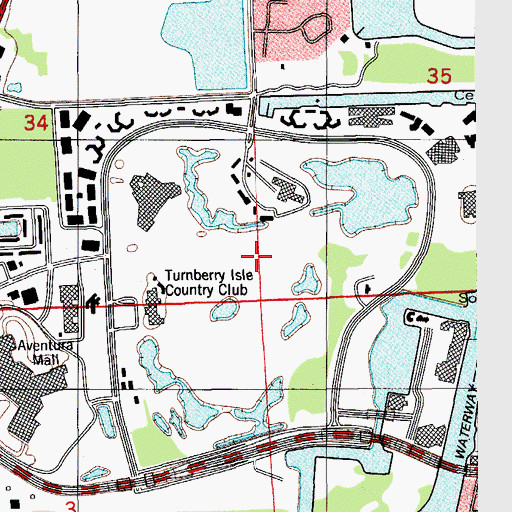 Topographic Map of Mariner Sands Country Club, FL