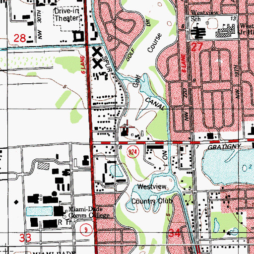 Topographic Map of Marion Oaks Country Club, FL
