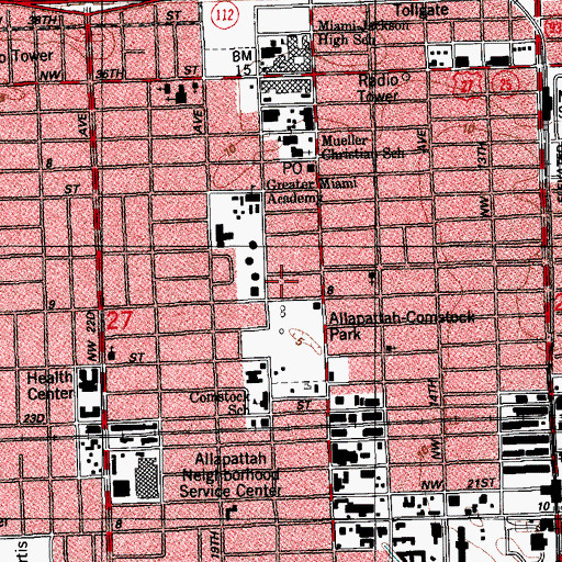 Topographic Map of Allapattah Post Office, FL