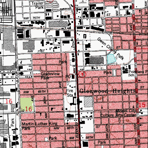 Topographic Map of Doctor Martin Luther King Junior Post Office, FL