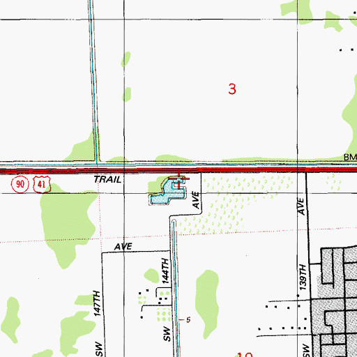 Topographic Map of Father Felix Varela Post Office, FL