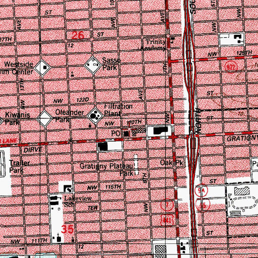 Topographic Map of Gratigny Post Office, FL