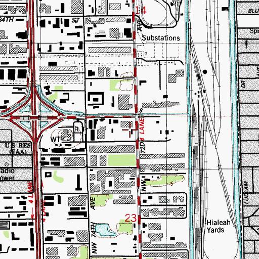 Topographic Map of Milam Dairy Post Office, FL