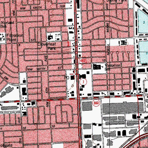 Topographic Map of Norland Post Office, FL