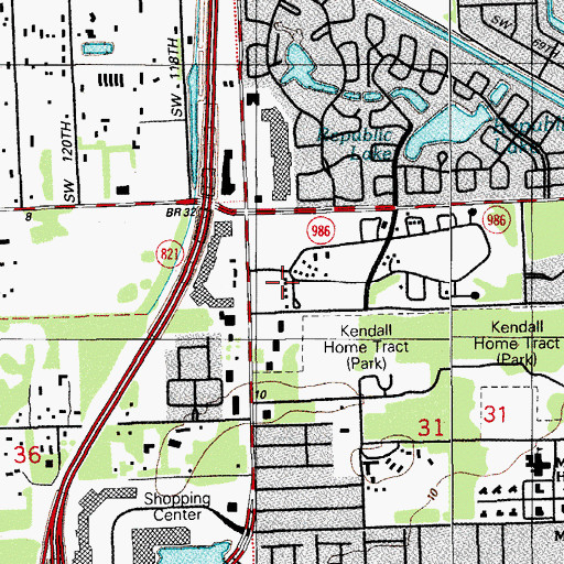 Topographic Map of Sunset Post Office, FL