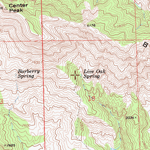 Topographic Map of Live Oak Spring, CA