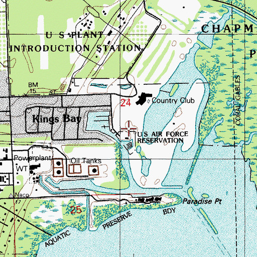 Topographic Map of Deering Bay Yacht Club Marina, FL