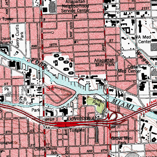 Topographic Map of Hurricane Cove Marina, FL