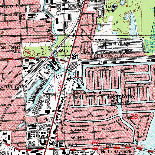 Topographic Map of Keystone Harbor Club Marina, FL