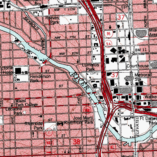 Topographic Map of La Coloma Marina, FL