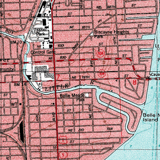 Topographic Map of North Beach Marina, FL