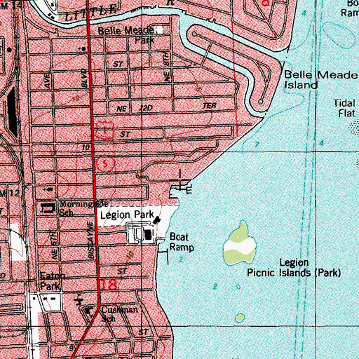 Topographic Map of Palm Bay Marina, FL