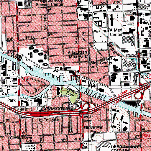 Topographic Map of River Run Yacht Club Marina, FL