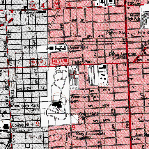 Topographic Map of Silver Court Trailer Park, FL