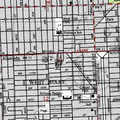 Topographic Map of Sunnyside Trailer Park, FL