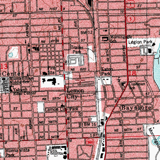 Topographic Map of Magic City Trailer Park, FL