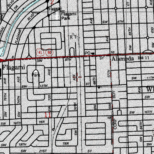 Topographic Map of Miami Terrace Mobile Home Park, FL