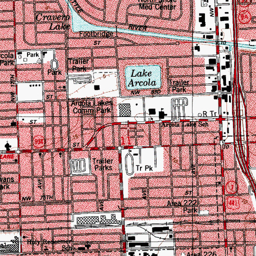Topographic Map of New Avocado Trailer Park, FL