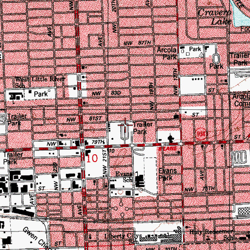 Topographic Map of New Tradewinds Trailer Park, FL