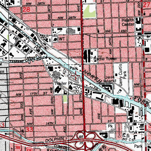 Topographic Map of Paradise Trailer Park, FL