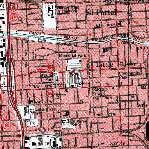 Topographic Map of Trinidad Court Mobile Home Park, FL