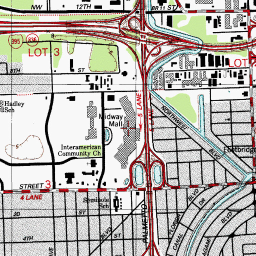 Topographic Map of Mall of the Americas, FL