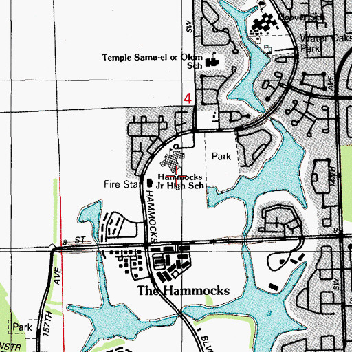 Topographic Map of Skaters Mall, FL
