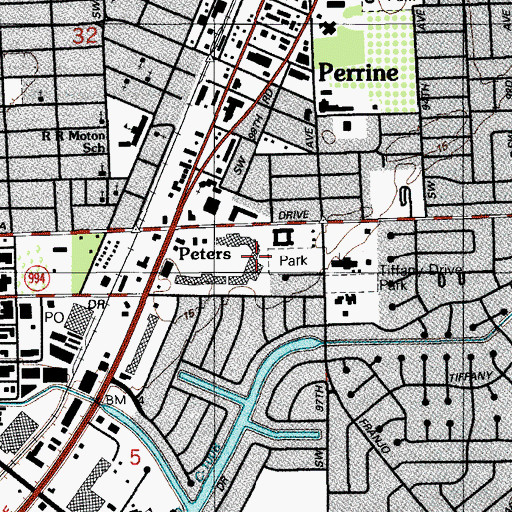 Topographic Map of South Dade Shopping Center, FL