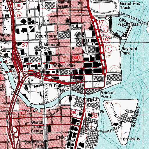 Topographic Map of Ultramont Mall, FL