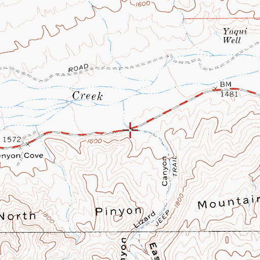 Topographic Map of Lizard Canyon, CA