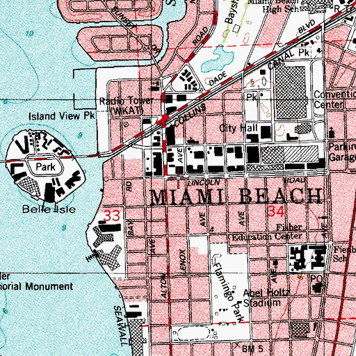 Topographic Map of Lincoln Mall, FL