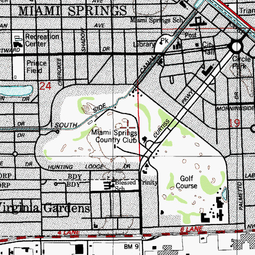 Topographic Map of Martin Downs Country Club, FL