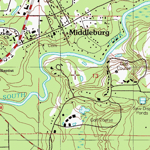 Topographic Map of Matanzas Woods Golf Club, FL