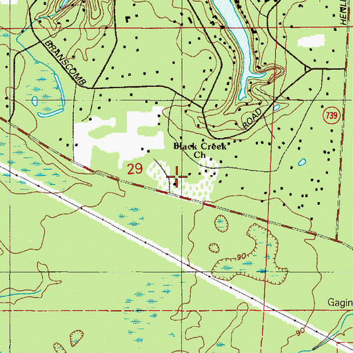 Topographic Map of Church of Christ of Black Creek, FL
