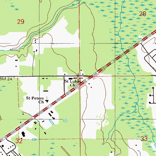 Topographic Map of Saint Lukes Catholic Church, FL