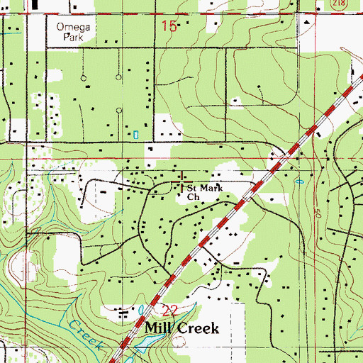 Topographic Map of Saint Mark Missionary Baptist Church, FL