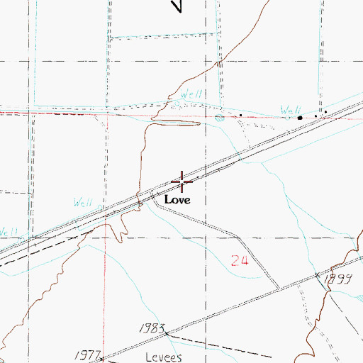 Topographic Map of Love, AZ
