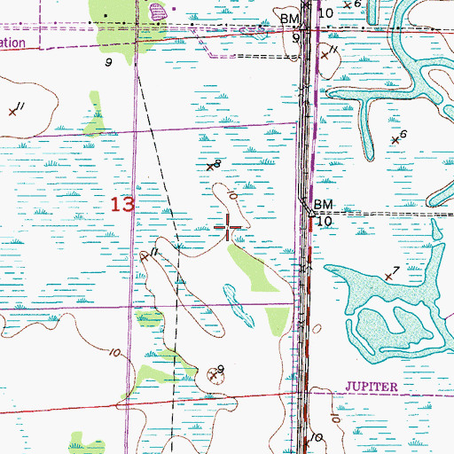 Topographic Map of Hillcrest Golf and Country Club, FL