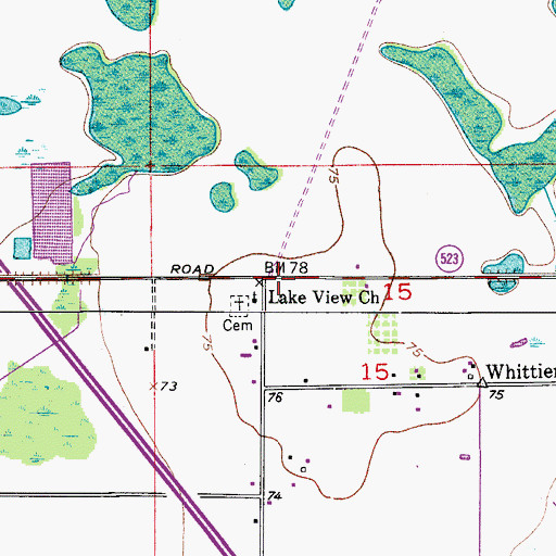 Topographic Map of First Missionary Baptist Church of Kenansville, FL