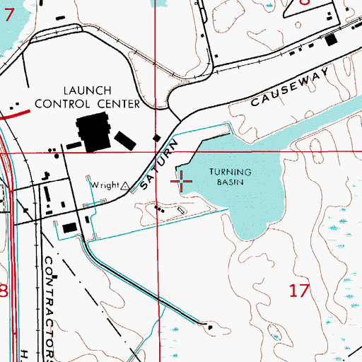 Topographic Map of Kennedy Space Center Barge Dock, FL