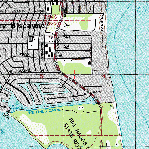 Topographic Map of Key Biscayne Post Office, FL