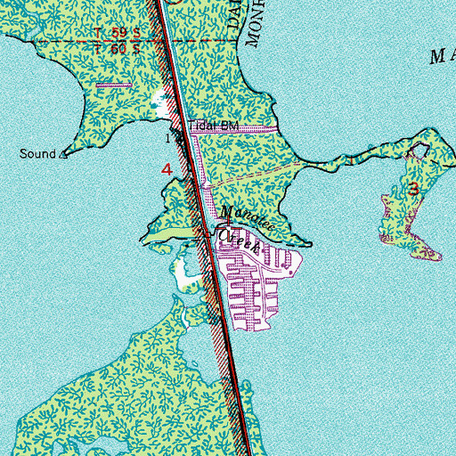 Topographic Map of Key Largo Marina, FL