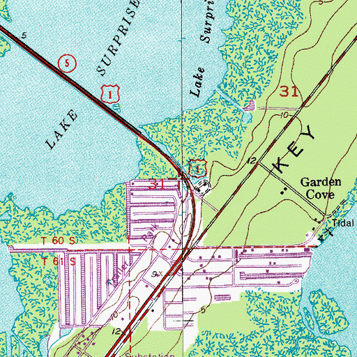 Topographic Map of Kings Kamp Campground Marina, FL