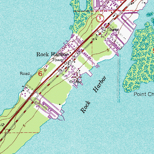Topographic Map of Rock Harbor Marina, FL