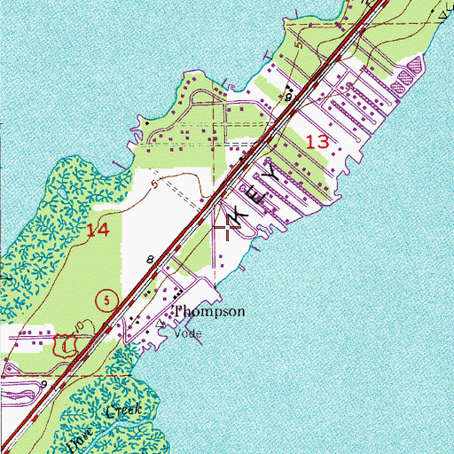 Topographic Map of Paradise Point Mobile Home Park, FL