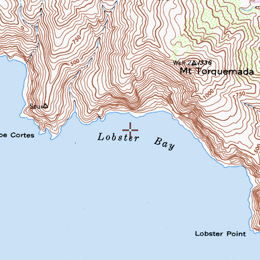 Topographic Map of Lobster Bay, CA