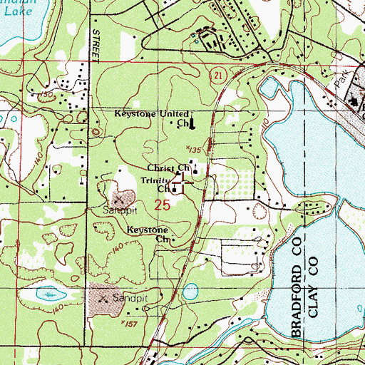 Topographic Map of Christ Evangelical Lutheran Church, FL