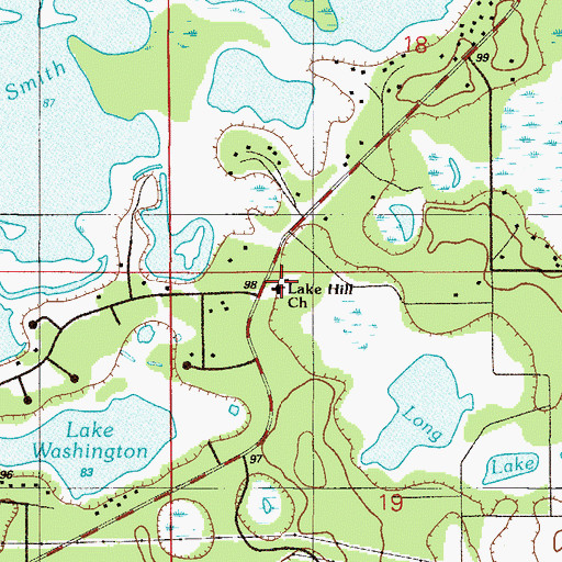 Topographic Map of Lake Hill Baptist Church, FL